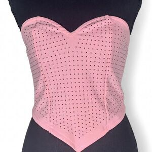 Fashion Nova bedazzled pink corset style top